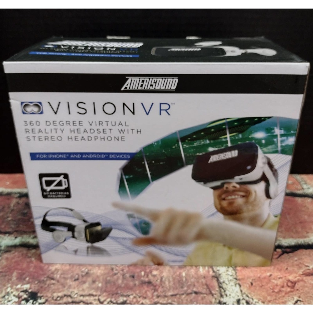 Amerisound Vision VR 360 Degree Stereo Headphones Virtual Reality Headset!